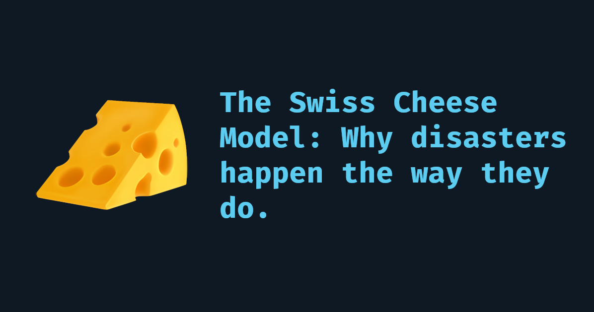 Cover Image The Swiss Cheese Model: Why disasters happen the way they do.